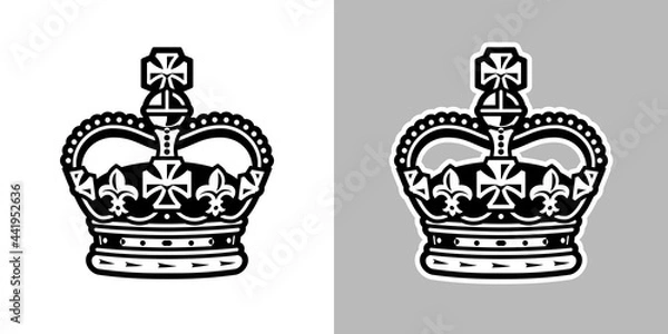 Obraz Imperial state crown of the UK ( United Kingdom of Great Britain and Northern Ireland ). Stylized vector Illustration isolated on light and dark background.