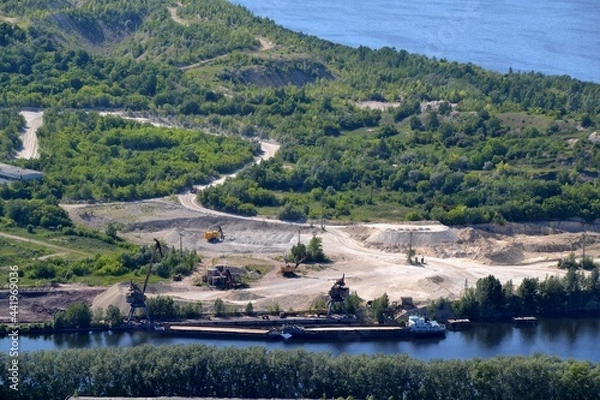 Obraz Open-pit mining in the Yablonevoy Ravine quarry