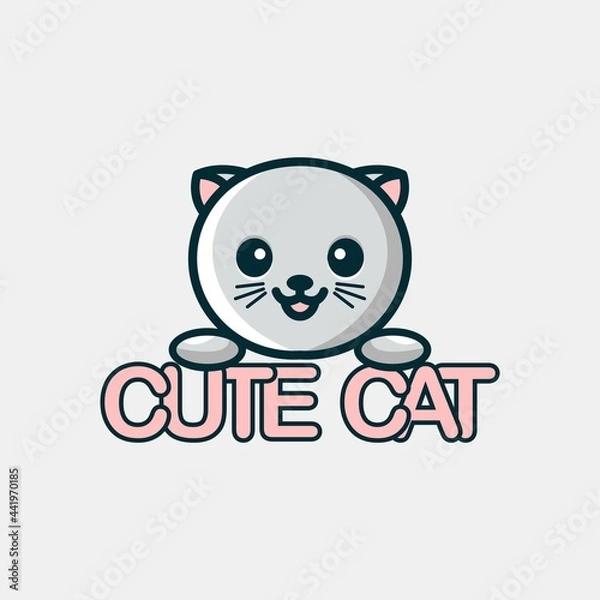 Obraz cute cat logo design