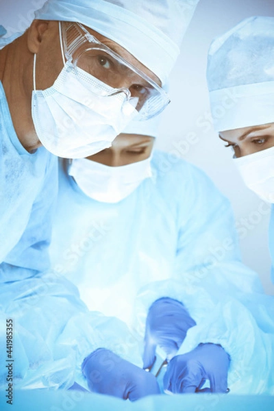 Fototapeta A group of surgeons is operating at the hospital. Health care concept