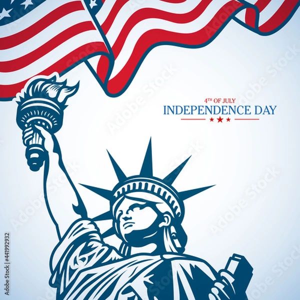 Fototapeta Fourth of July Independence Day. Vector illustration