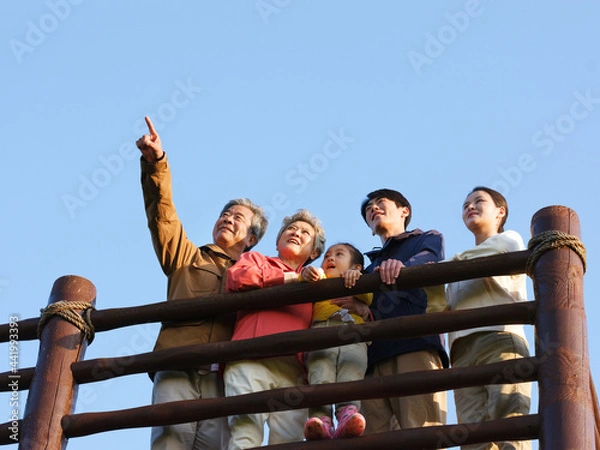 Obraz Photo of A happy family of five