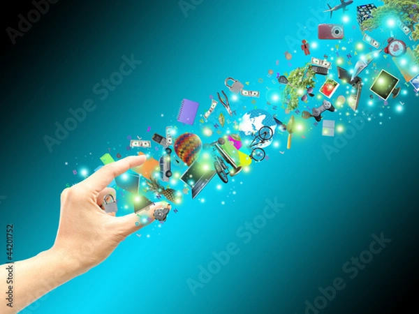 Obraz hand catch virtual object