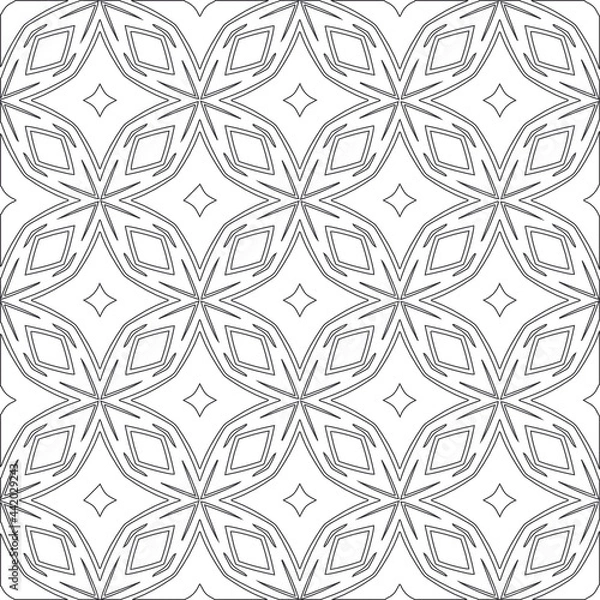 Obraz Vector pattern with symmetrical elements . Modern stylish abstract texture. Repeating geometric tiles from striped elements.Black and white pattern.
