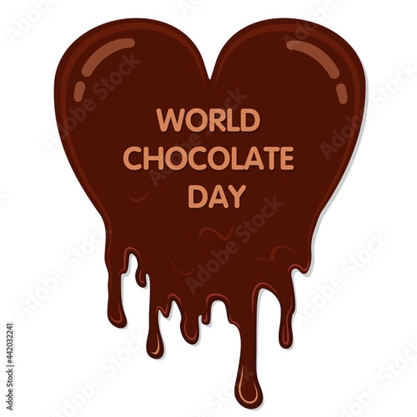 Fototapeta Vector chocolate heart that melts.
Design for World Chocolate Day 7th July.