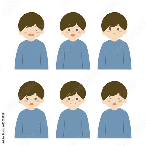 Obraz さまざまな表情の男の子
