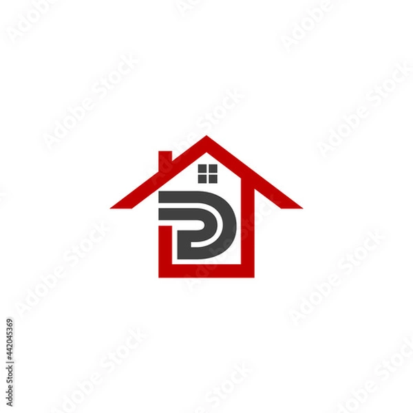 Fototapeta pd home logo design vector icon
