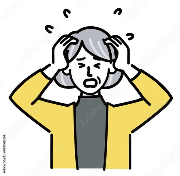 Fototapeta 女性　シニア　ベクター　ポップ　焦っている
