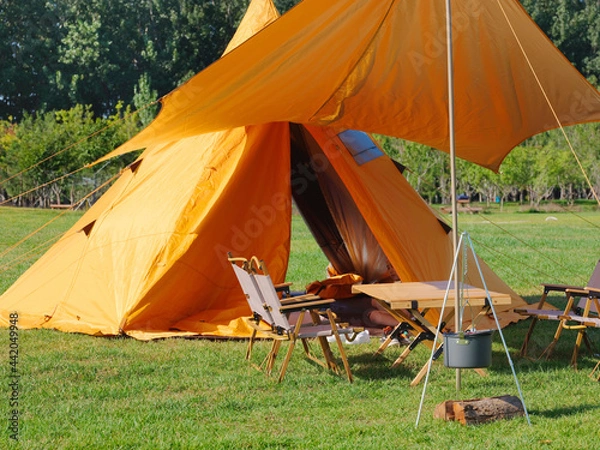 Obraz Photo of Camping tents in the park