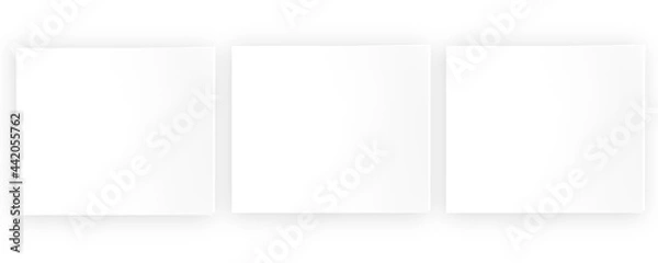 Fototapeta Elegance white square shape 3d illustration background with shadow.
