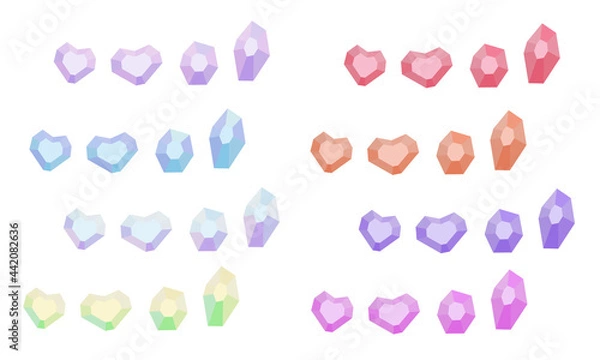 Obraz カラフルな宝石セット　ベクターイラスト　アイコン　ゲーム素材