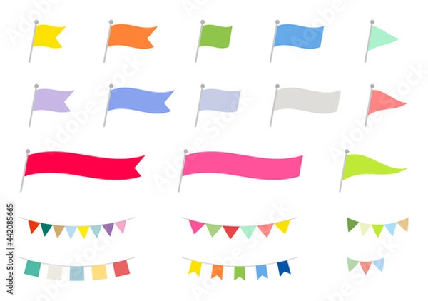 Obraz フラッグ　ガーランド　フラットデザイン　フレームセット