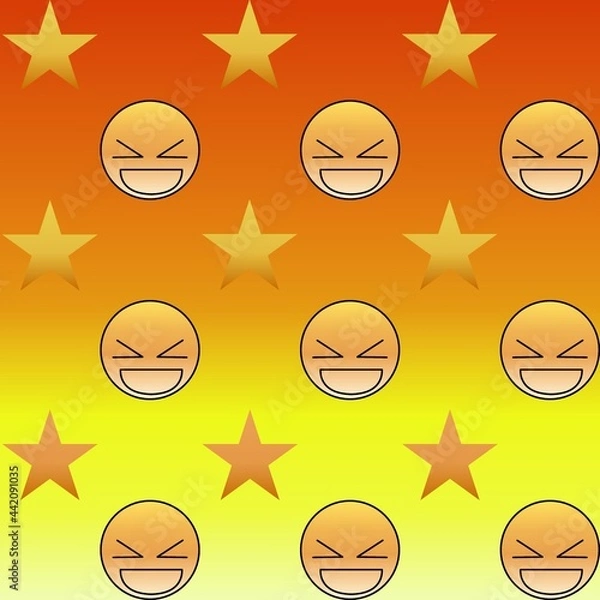 Obraz Happy face in orange with star 08
