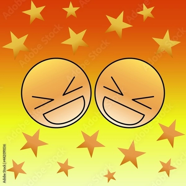 Obraz Happy face in orange with star 06
