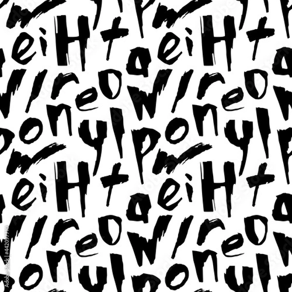 Obraz Grunge seamless pattern handwriting letters brush font