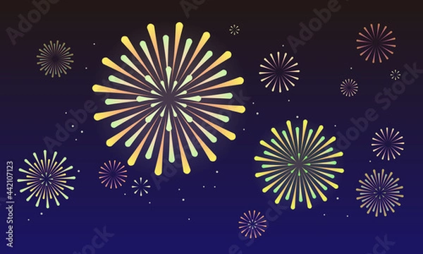 Obraz 夏 打ち上げ花火 ベクターイラスト 背景 壁紙