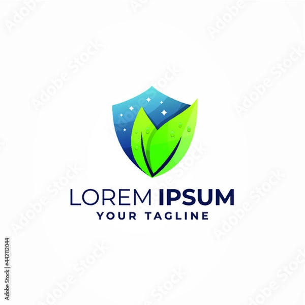 Obraz AWESOME LEAF SHIELD LOGO TEMPLATE