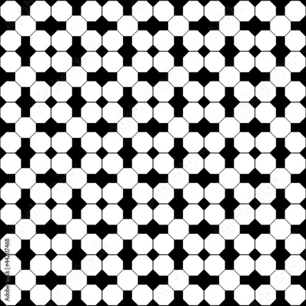 Obraz seamless pattern octagon isolated on black background