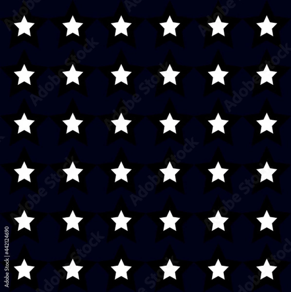 Fototapeta seamless pattern white star isolated on blue background