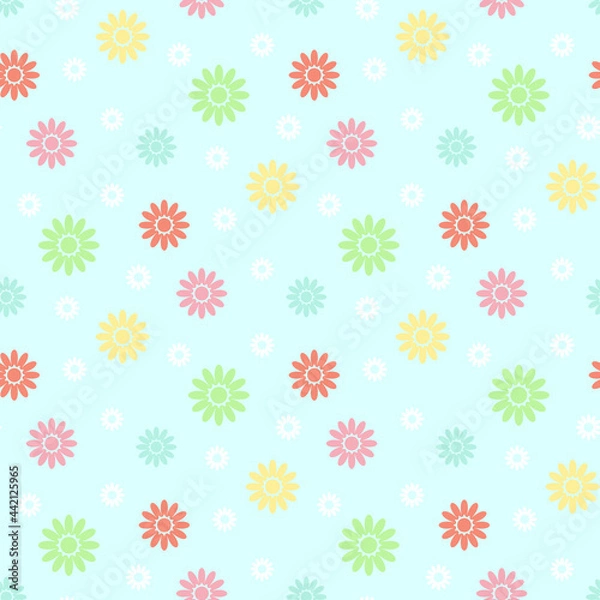 Fototapeta Seamless floral fabric pattern. Spring, summer design. Vector, illustration.