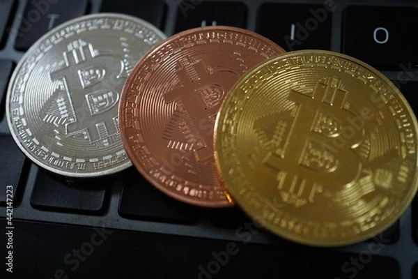 Obraz 仮想通貨/ビットコインとキーボード（日本円）, Crypto Currency/Bitcoin, JPY