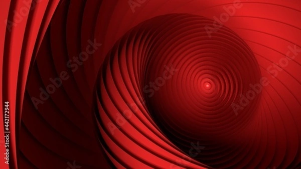 Obraz modern minimal abstract composition background red spiral pattern 3d render