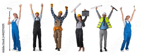 Fototapeta Happy construction workers