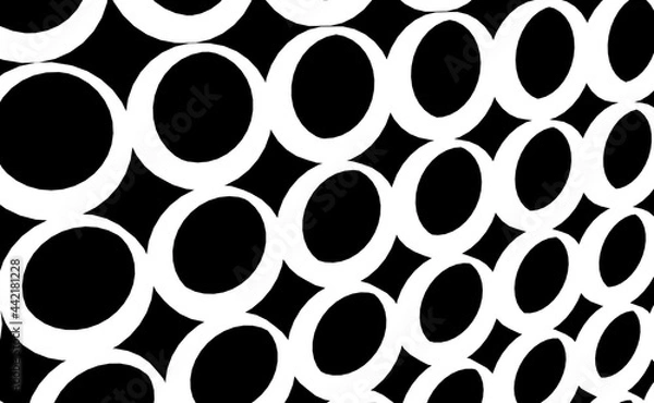 Obraz black and white pattern with circles