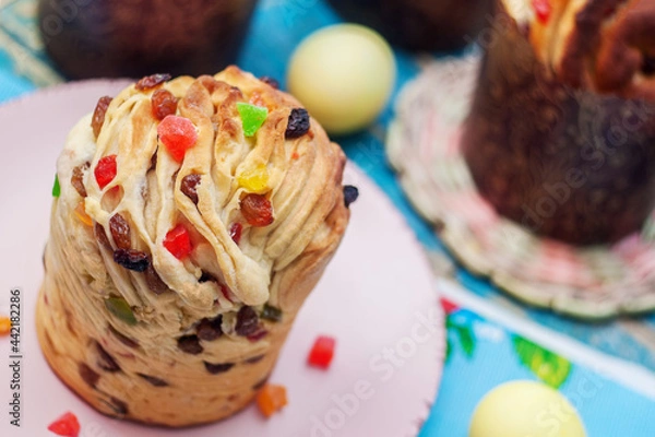 Obraz festive Easter cake with candied fruits