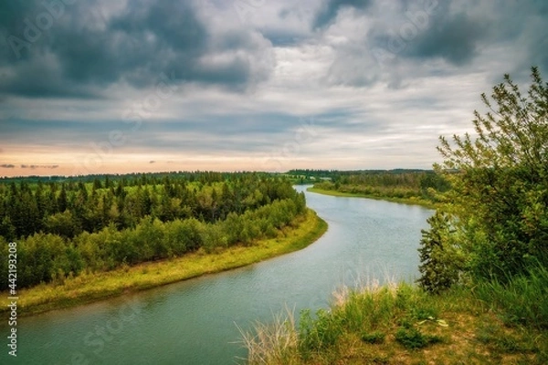 Fototapeta Moody Clouds Over The Red Deer River