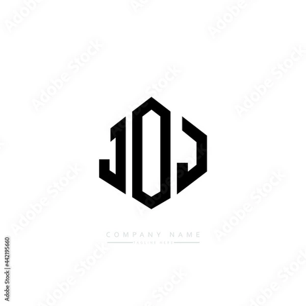 Fototapeta JOJ letter logo design with polygon shape. JOJ polygon logo monogram. JOJ cube logo design. JOJ hexagon vector logo template white and black colors. JOJ monogram, JOJ business and real estate logo. 