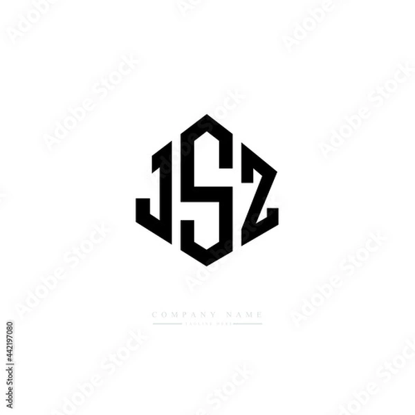 Fototapeta JSZ letter logo design with polygon shape. JSZ polygon logo monogram. JSZ cube logo design. JSZ hexagon vector logo template white and black colors. JSZ monogram, JSZ business and real estate logo. 