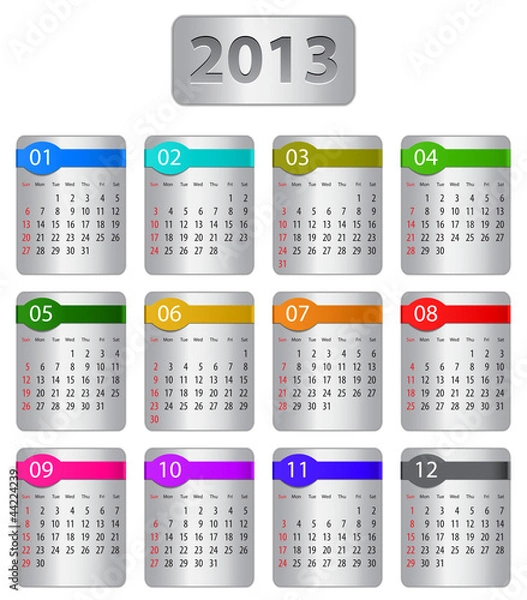 Obraz Calendar for 2013 year