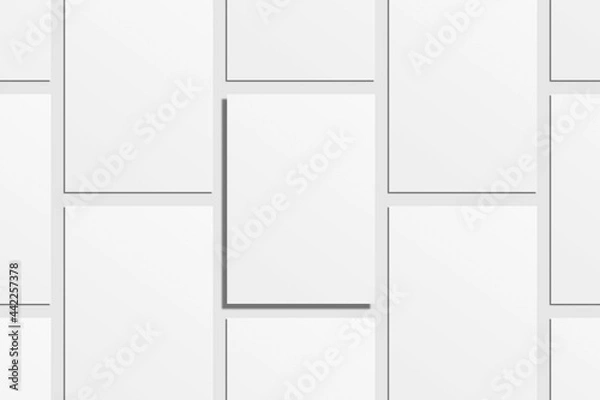 Fototapeta Realistic blank flyer brochure for mockup. Paper or poster illustration. 3D Render.