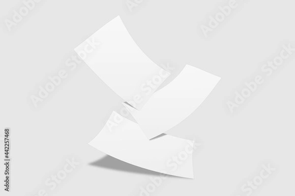 Fototapeta Realistic blank flyer brochure for mockup. Paper or poster illustration. 3D Render.
