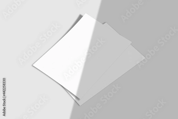 Obraz Realistic blank flyer brochure for mockup. Paper or poster illustration. 3D Render.