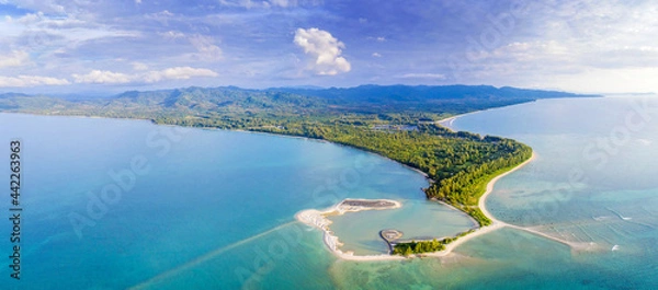 Fototapeta Aerial View of Pak Weep Beach and Coconut Beach of Khao Lak, Thailand