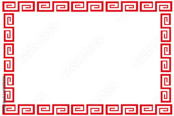 Obraz 中国模様のフレーム　China pattern frame