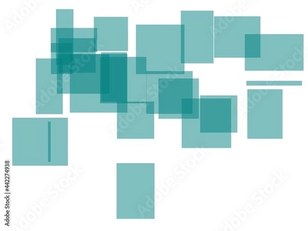 Fototapeta Abstract green squares and rectangles with white background