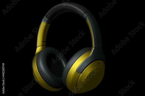 Fototapeta 3D rendering of gaming headphones for cloud gaming and streaming