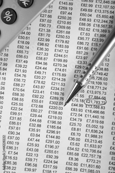 Obraz Spreadsheet with figures