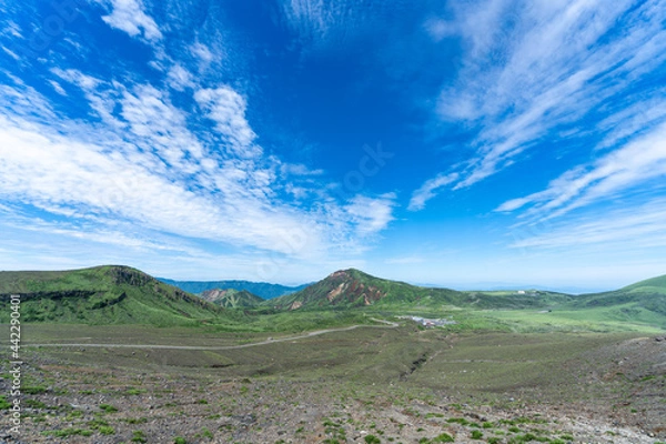 Obraz 阿蘇山の山頂付近と火口付近　熊本県阿蘇地方
