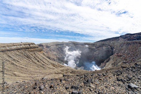 Obraz 阿蘇山の山頂付近と火口付近　熊本県阿蘇地方