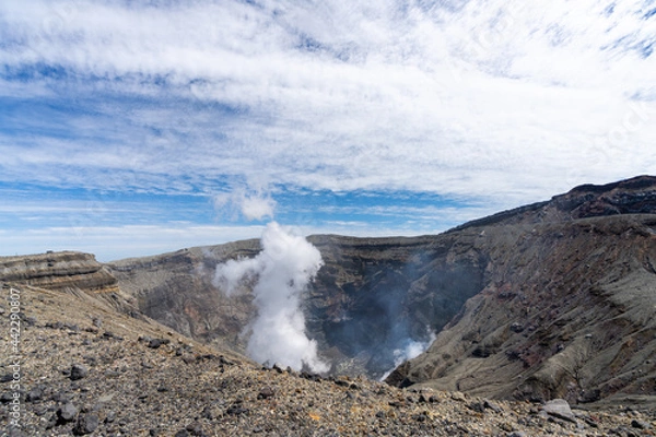 Obraz 阿蘇山の山頂付近と火口付近　熊本県阿蘇地方