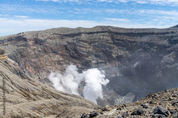 Obraz 阿蘇山の山頂付近と火口付近　熊本県阿蘇地方