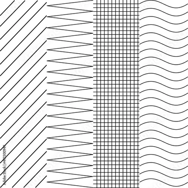 Obraz set of 4 lines vector seamless pattern, simple style