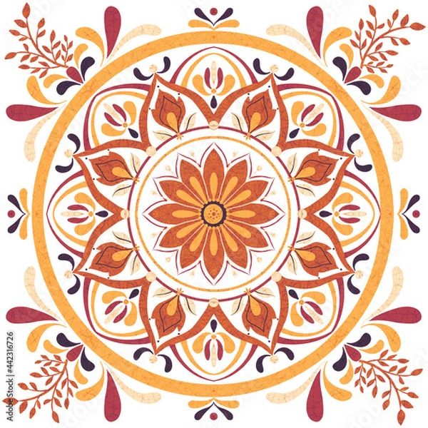 Fototapeta Mandala for home decor, surface, apparel, stationery design.