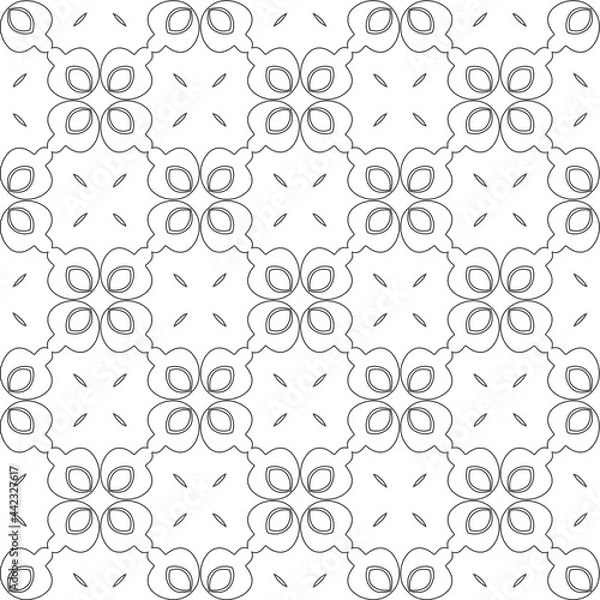 Fototapeta Vector pattern with symmetrical elements . Modern stylish abstract texture. Repeating geometric tiles from 

striped elements.Black and white pattern.