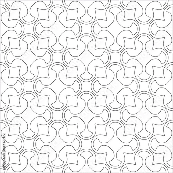 Obraz Vector pattern with symmetrical elements . Modern stylish abstract texture. Repeating geometric tiles from 

striped elements.Black and white pattern.