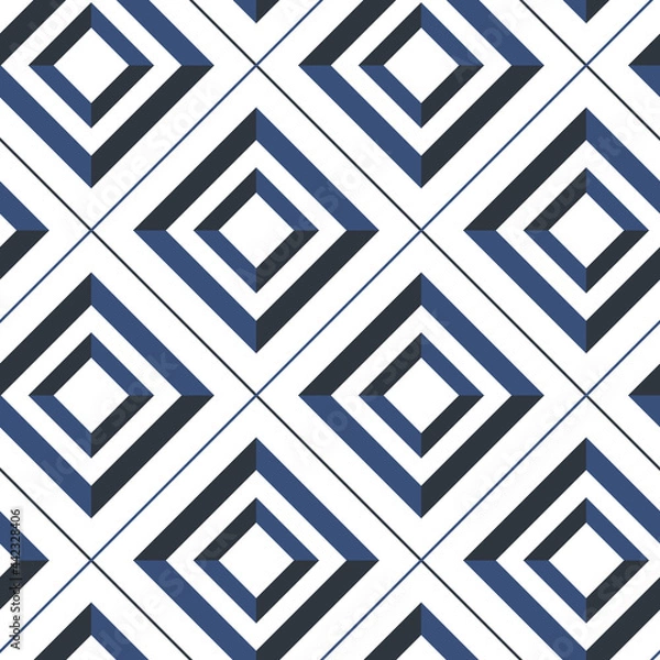 Fototapeta Seamless pattern with colored square blocks. Geometric background design. Vector illustration.